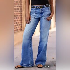 Flamingal Wash Mid Waist Bootcut Jeans NWT